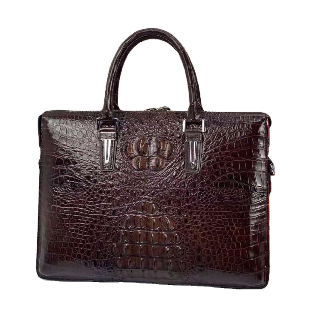 Luxury Crocodile Laptop Messenger Bag Men's